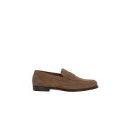 Klassieke Penny Loafer Suède Schoenen Doucal's , Brown , Heren