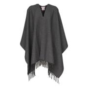 Grijze Cashmere Poncho Jas Valentino Garavani , Gray , Dames