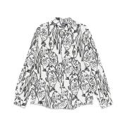 Witte Grafische Print Knoopshirt Jacquemus , Multicolor , Heren