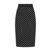 Polka Dot Elastische Taille Potlood Rok Dolce & Gabbana , Black , Dame...