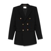 Zwarte Jassen voor Stijlvolle Look Saint Laurent , Black , Dames