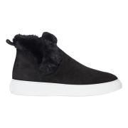 Zwarte Slip-On Sneakers met Bontafwerking Hogan , Black , Dames