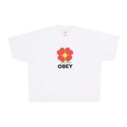 Witte Crop Tee met Growth Print Obey , White , Dames