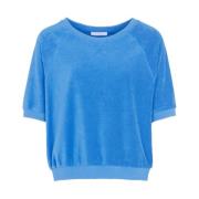 Korte Mouw Slub Top By-Bar , Blue , Dames