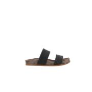 Grijze Suède Slide Sandalen Nikkelvrij Brunello Cucinelli , Gray , Dam...