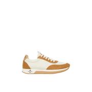 Stijlvolle stoffen en suède sneakers Max Mara Weekend , Beige , Dames