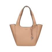 Elegante Beige Handtas met Gouden Details Guess , Beige , Dames