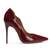 Maroon pumps met gerimpelde rand bovenaan Kazar , Brown , Dames