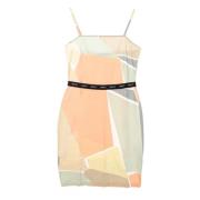 Perzik Multi Strapless Jurk All Over Print Obey , Multicolor , Dames