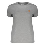 Katoenen T-shirt met Front Patch Kenzo , Gray , Dames