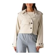 Korte Beige Jas voor Vrouwen Gestuz , Beige , Dames