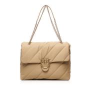 Beige Love Birds Puff Tas Pinko , Beige , Dames