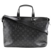 Pre-owned Canvas briefcases Louis Vuitton Vintage , Black , Heren