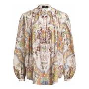 Bloemenprint Mandarin Kraag Shirt Etro , Multicolor , Dames