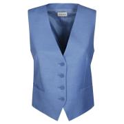 Stijlvolle Gilet voor een Moderne Look P.a.r.o.s.h. , Blue , Dames