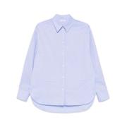 Blauwe Oxford Button-Up Overhemd Salvatore Ferragamo , Blue , Dames