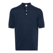 Blauw Katoenen Poloshirt Eleventy , Blue , Heren