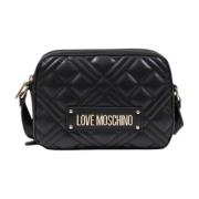 Zwarte handtas met enkelband Love Moschino , Black , Dames