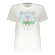 Maxi Print Katoenen T-shirt Kenzo , White , Dames