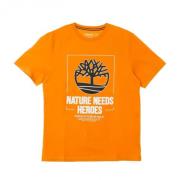 Dark Cheddar Front Tee - Streetwear Collectie Timberland , Orange , He...