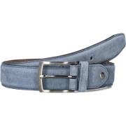 Blauwe Leren Riem Stijlvolle Upgrade Floris van Bommel , Blue , Heren