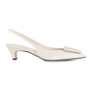 Bone White Leren Slingback Sandalen Roberto Festa , White , Dames