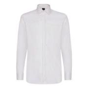 Katoenen Satijnen Slim Fit Overhemd Boggi Milano , White , Heren