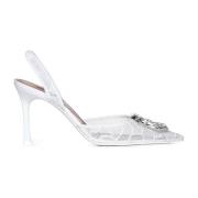 Witte Kantpumps Elegante Hakken Amina Muaddi , White , Dames