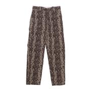 Khaki Hoge Taille Animal Print Broek Dickies , Multicolor , Dames