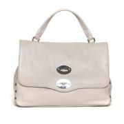 Elegante Witte Leren Handtas Zanellato , White , Dames