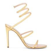 Gouden Cleo Sandalen met Slangen Hardware René Caovilla , Yellow , Dam...