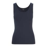 Rib Tank Top Donkere Middernacht Bitte Kai Rand , Blue , Dames