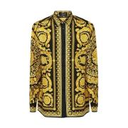 Zwarte Shirt Collectie Versace , Multicolor , Heren