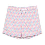 Polyester Zwemshorts met Koord Fedeli , Pink , Heren