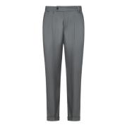 Grijze Wol Wortel Fit Broek Low Brand , Gray , Heren