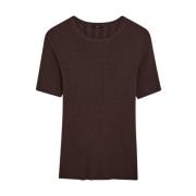 Satin Rib Gebreide Top Joseph , Brown , Dames