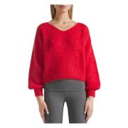 Luxe Alpaca Wol Trui American Dreams , Red , Dames