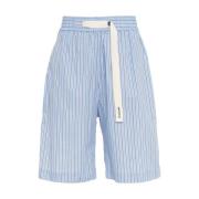 Blauwe Katoenen Bermuda Shorts Vrouwen Ottod'Ame , Blue , Dames