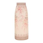 Grafische Print Hoge Taille Rok Zimmermann , Multicolor , Dames