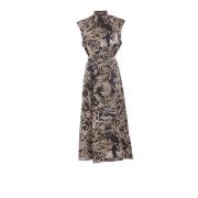 Grafische Print Katoenen Jurk Brunello Cucinelli , Multicolor , Dames