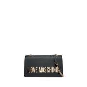 Zwarte Schoudertas Elegant Verfijnd Moschino , Black , Dames