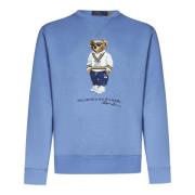 Blauwe Sweater met Polo Bear Print Polo Ralph Lauren , Blue , Heren