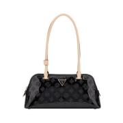 Zwarte handtas met gouden details Guess , Black , Dames