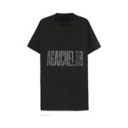 Zwarte Katoenen T-shirt met Logo Print Balenciaga , Black , Unisex