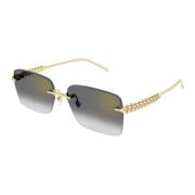 Ct0545S 001 Sunglasses Cartier , Yellow , Dames