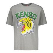 Maxi Print Katoenen T-shirt Kenzo , Gray , Heren