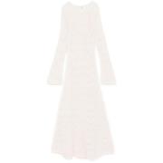 Beige Jurk met Scoop Neck en Split Cuffs The Garment , White , Dames