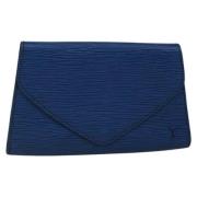 Pre-owned Leather clutches Louis Vuitton Vintage , Blue , Dames