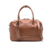 Bruine Schoudertas met Toprits Moschino , Brown , Dames