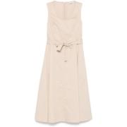 Beige Mouwloze Jurk met Riem Peserico , Beige , Dames